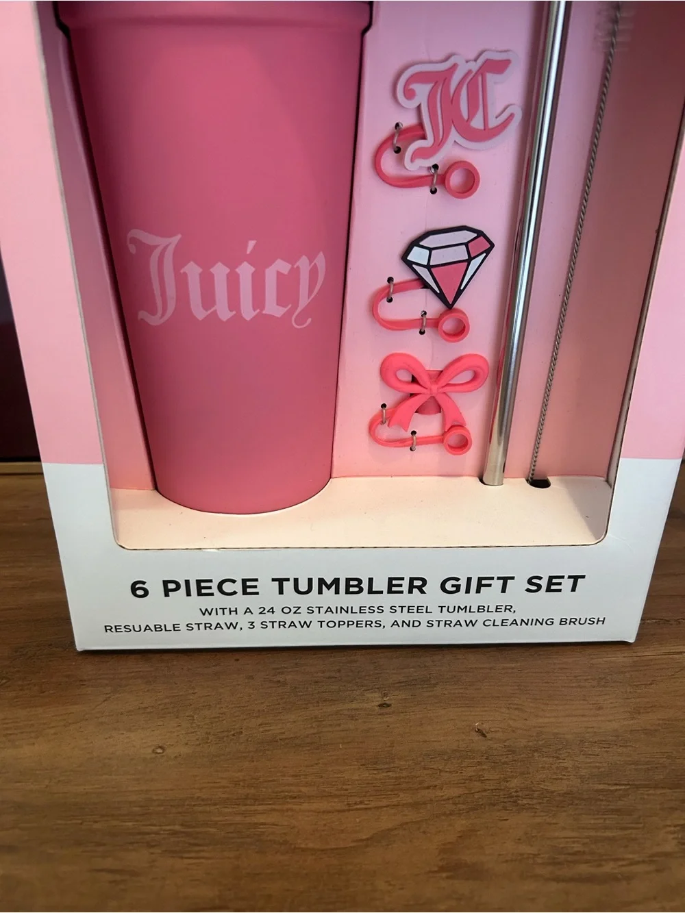 Juicy Couture Hot/Cold Tumbler Gift Set with Straw Toppers